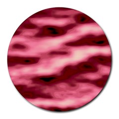 Pink  Waves Flow Series 5 Round Mousepads by DimitriosArt