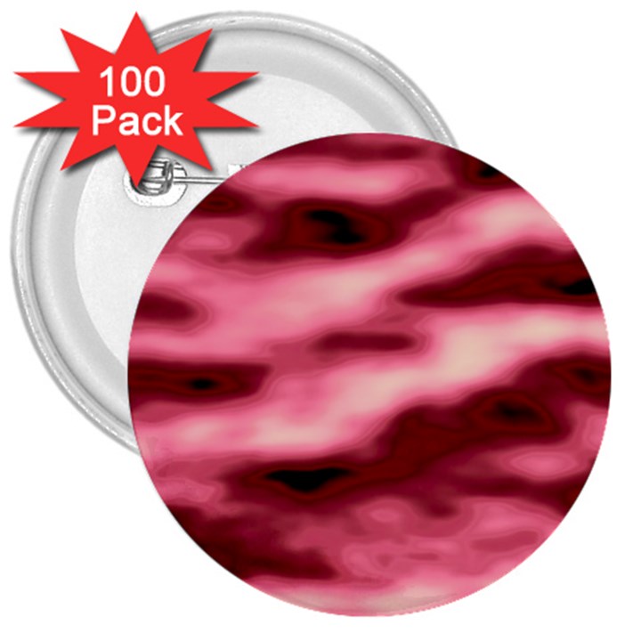 Pink  Waves Flow Series 5 3  Buttons (100 pack) 