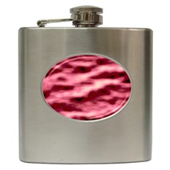 Pink  Waves Flow Series 5 Hip Flask (6 Oz) by DimitriosArt