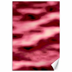 Pink  Waves Flow Series 5 Canvas 12  X 18  by DimitriosArt