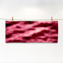 Pink  Waves Flow Series 5 Hand Towel by DimitriosArt