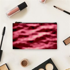 Pink  Waves Flow Series 5 Cosmetic Bag (small) by DimitriosArt