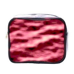 Pink  Waves Flow Series 5 Mini Toiletries Bag (one Side) by DimitriosArt