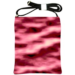 Pink  Waves Flow Series 5 Shoulder Sling Bag by DimitriosArt