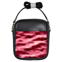 Pink  Waves Flow Series 5 Girls Sling Bag by DimitriosArt