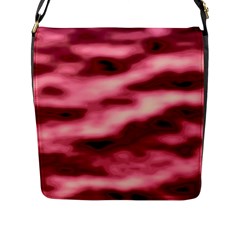 Pink  Waves Flow Series 5 Flap Closure Messenger Bag (l) by DimitriosArt