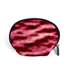 Pink  Waves Flow Series 5 Accessory Pouch (small) by DimitriosArt