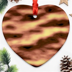 Gold Waves Flow Series 2 Ornament (heart) by DimitriosArt