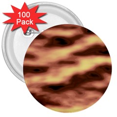 Gold Waves Flow Series 2 3  Buttons (100 Pack)  by DimitriosArt