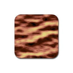 Gold Waves Flow Series 2 Rubber Coaster (square) by DimitriosArt