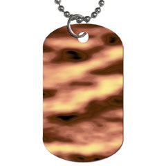 Gold Waves Flow Series 2 Dog Tag (one Side) by DimitriosArt