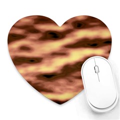 Gold Waves Flow Series 2 Heart Mousepads by DimitriosArt