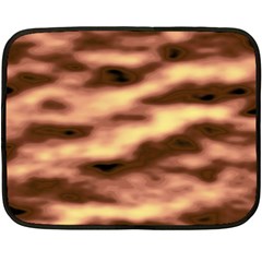 Gold Waves Flow Series 2 Fleece Blanket (mini) by DimitriosArt