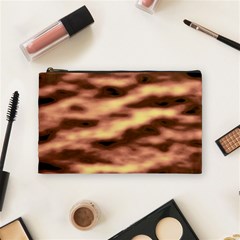 Gold Waves Flow Series 2 Cosmetic Bag (medium) by DimitriosArt