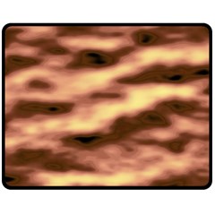 Gold Waves Flow Series 2 Fleece Blanket (medium)  by DimitriosArt