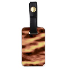 Gold Waves Flow Series 2 Luggage Tag (one Side) by DimitriosArt