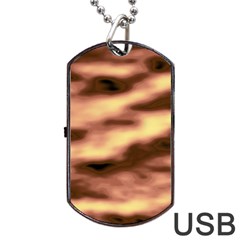 Gold Waves Flow Series 2 Dog Tag Usb Flash (one Side) by DimitriosArt