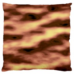 Gold Waves Flow Series 2 Large Cushion Case (two Sides) by DimitriosArt