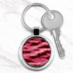 Pink  Waves Flow Series 6 Key Chain (round) by DimitriosArt