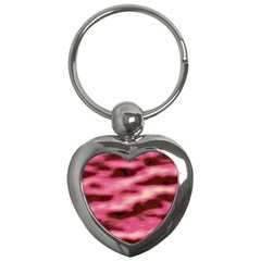 Pink  Waves Flow Series 6 Key Chain (heart) by DimitriosArt