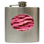 Pink  Waves Flow Series 6 Hip Flask (6 oz) Front