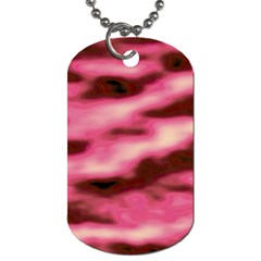 Pink  Waves Flow Series 6 Dog Tag (two Sides) by DimitriosArt