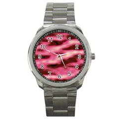 Pink  Waves Flow Series 6 Sport Metal Watch by DimitriosArt