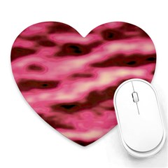 Pink  Waves Flow Series 6 Heart Mousepads by DimitriosArt