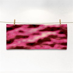 Pink  Waves Flow Series 6 Hand Towel by DimitriosArt