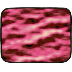 Pink  Waves Flow Series 6 Fleece Blanket (mini) by DimitriosArt