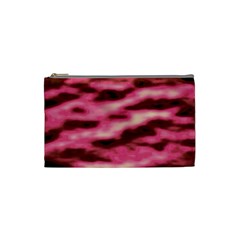 Pink  Waves Flow Series 6 Cosmetic Bag (small) by DimitriosArt