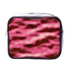 Pink  Waves Flow Series 6 Mini Toiletries Bag (one Side) by DimitriosArt