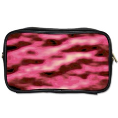 Pink  Waves Flow Series 6 Toiletries Bag (one Side) by DimitriosArt