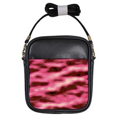 Pink  Waves Flow Series 6 Girls Sling Bag by DimitriosArt