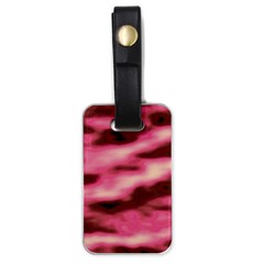 Pink  Waves Flow Series 6 Luggage Tag (one Side) by DimitriosArt