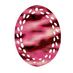 Pink  Waves Flow Series 6 Ornament (oval Filigree) by DimitriosArt