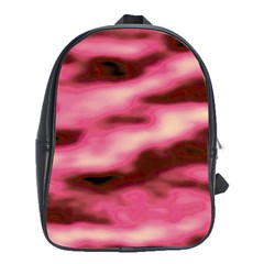 Pink  Waves Flow Series 6 School Bag (xl) by DimitriosArt