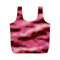 Pink  Waves Flow Series 6 Full Print Recycle Bag (m) by DimitriosArt