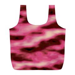 Pink  Waves Flow Series 6 Full Print Recycle Bag (l) by DimitriosArt