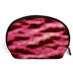 Pink  Waves Flow Series 6 Accessory Pouch (large) by DimitriosArt