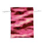 Pink  Waves Flow Series 6 Lightweight Drawstring Pouch (L) Front