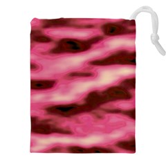 Pink  Waves Flow Series 6 Drawstring Pouch (5xl) by DimitriosArt