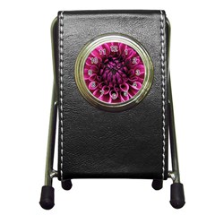 Dahlia-flower-purple-dahlia-petals Pen Holder Desk Clock by Sapixe