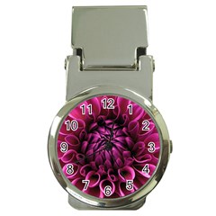 Dahlia-flower-purple-dahlia-petals Money Clip Watches by Sapixe