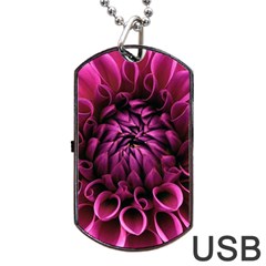 Dahlia-flower-purple-dahlia-petals Dog Tag Usb Flash (one Side) by Sapixe