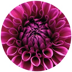 Dahlia-flower-purple-dahlia-petals Wooden Puzzle Round by Sapixe