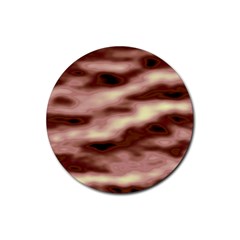 Pink  Waves Flow Series 7 Rubber Coaster (round) by DimitriosArt