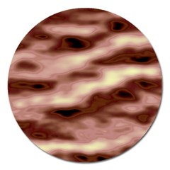 Pink  Waves Flow Series 7 Magnet 5  (round) by DimitriosArt