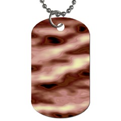 Pink  Waves Flow Series 7 Dog Tag (one Side) by DimitriosArt