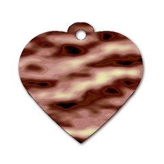 Pink  Waves Flow Series 7 Dog Tag Heart (two Sides) by DimitriosArt